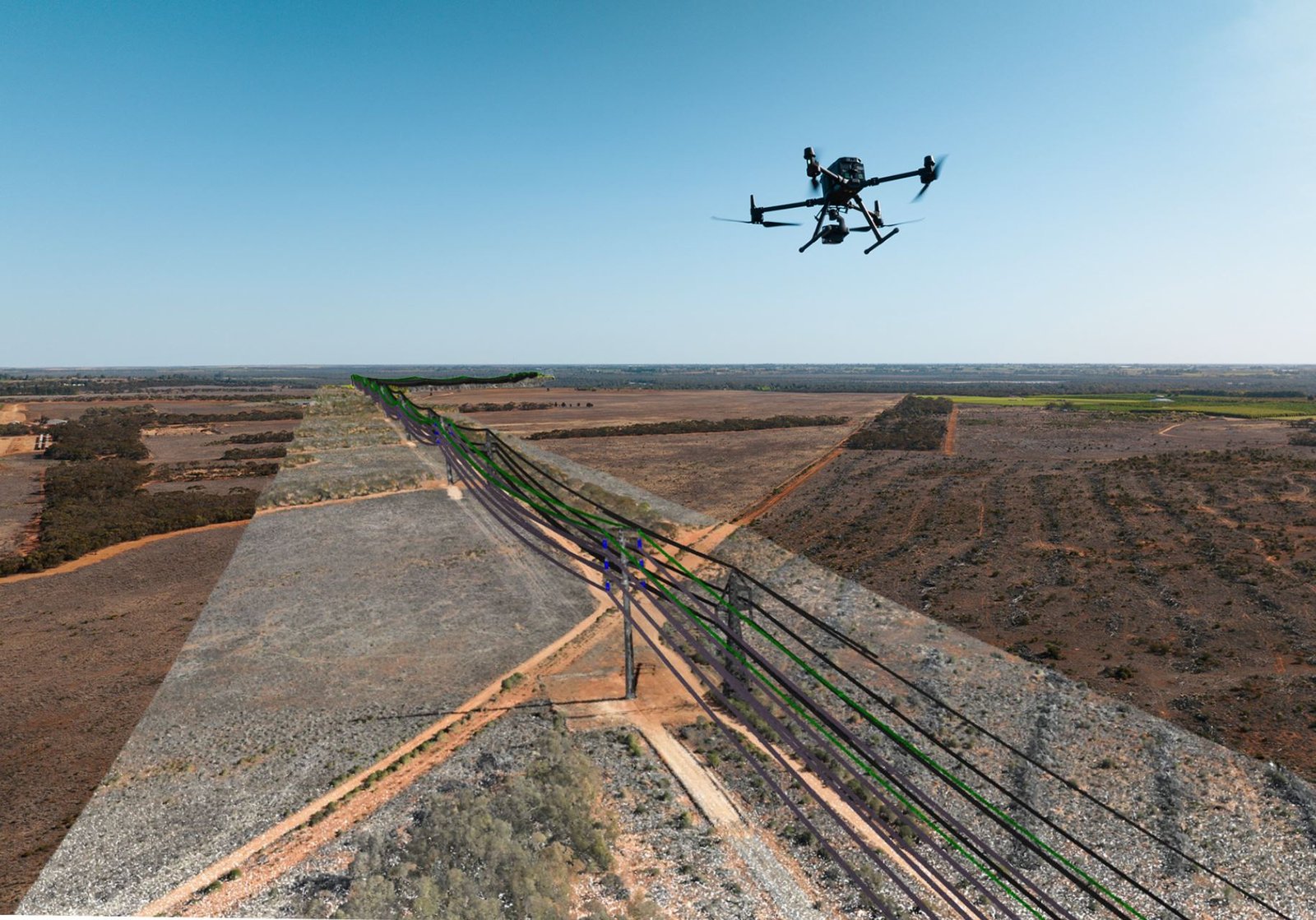 HV transmission line drone inspection
