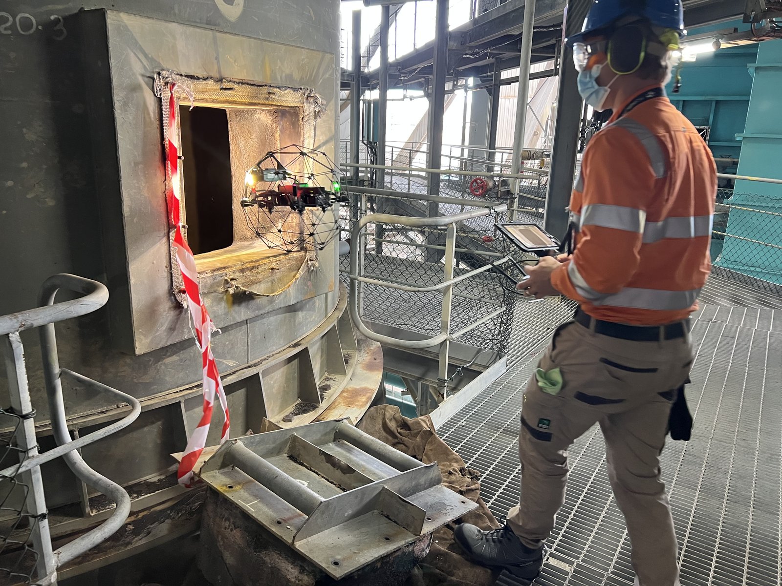 Elios confined space drone inspection